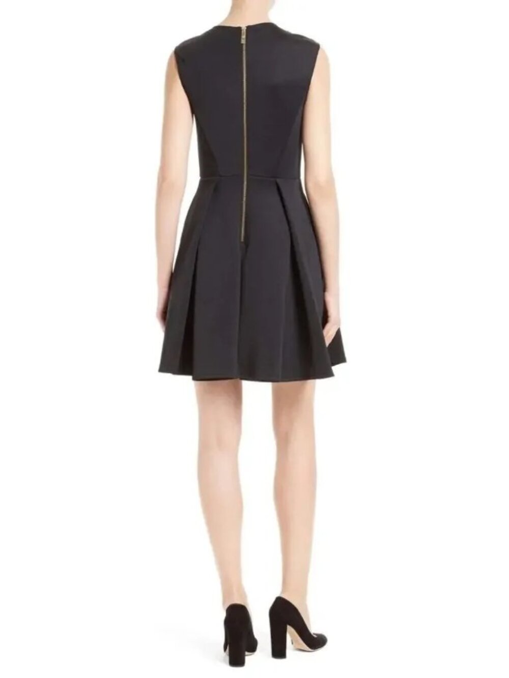 Ted Baker Joone Black Crystal Neck Skater Dress Size 0 Fit & Flare Like New - Picture 3 of 9